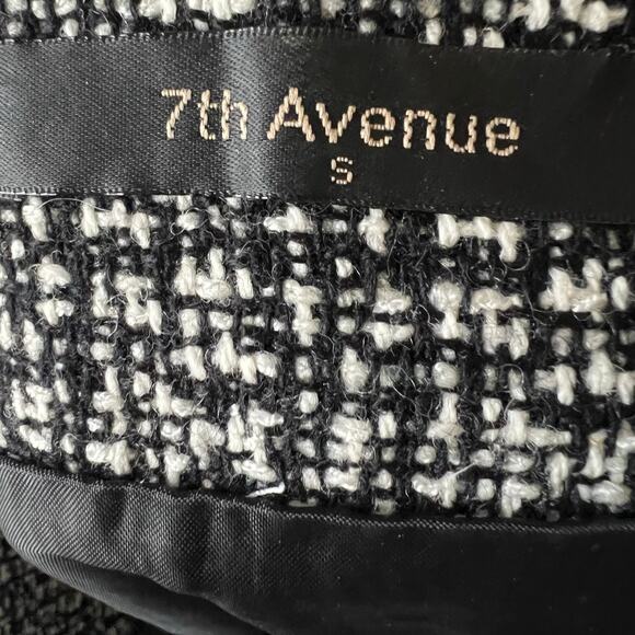 7th Avenue Skirt Women S Black White Tweed Fringe Mini Preppy Old Money Corpcore - Picture 4 of 4